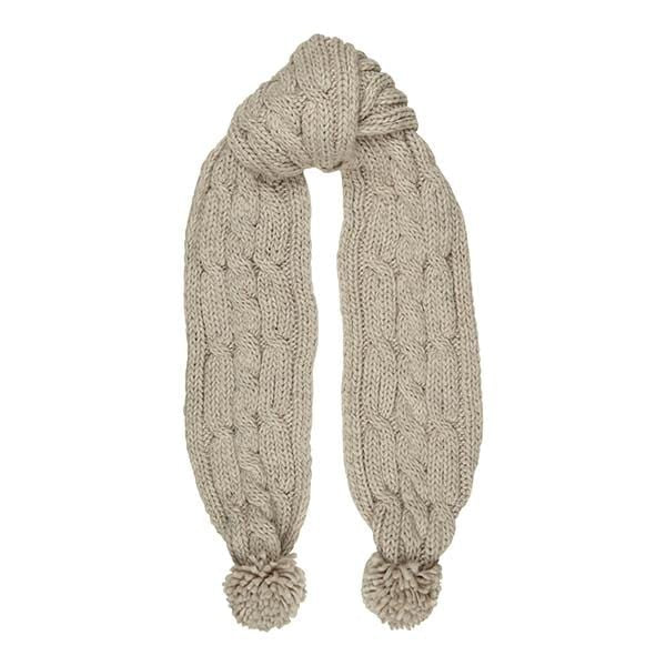 Aran Cable Knit Pom Scarf