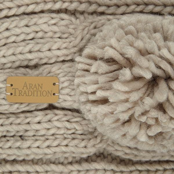 Aran Cable Knit Pom Scarf