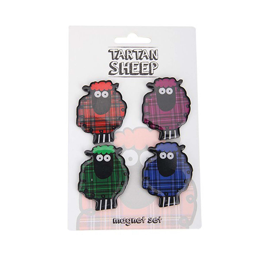 Scottish Tartan Sheep Magnets 4 Pack | Cute Scottish Sheep Designs