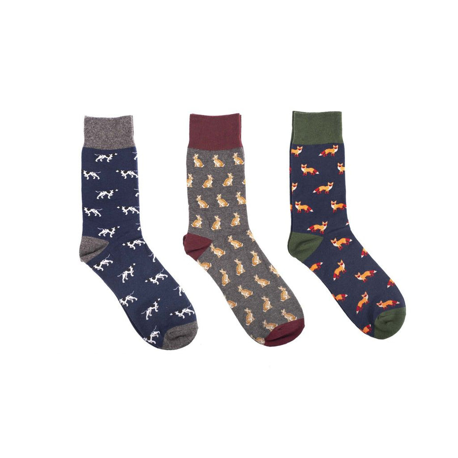 Country Animal Sock 3 Pack - Comfortable Socks with Animal Designs