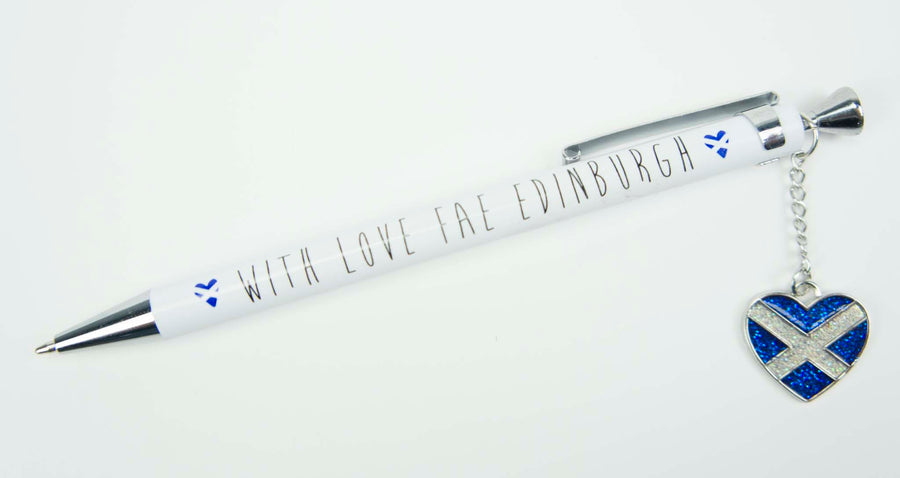 Edinburgh Saltire Heart Charm Pen | Scottish Gift