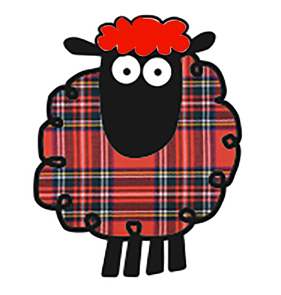 Tartan Sheep Pin Badge