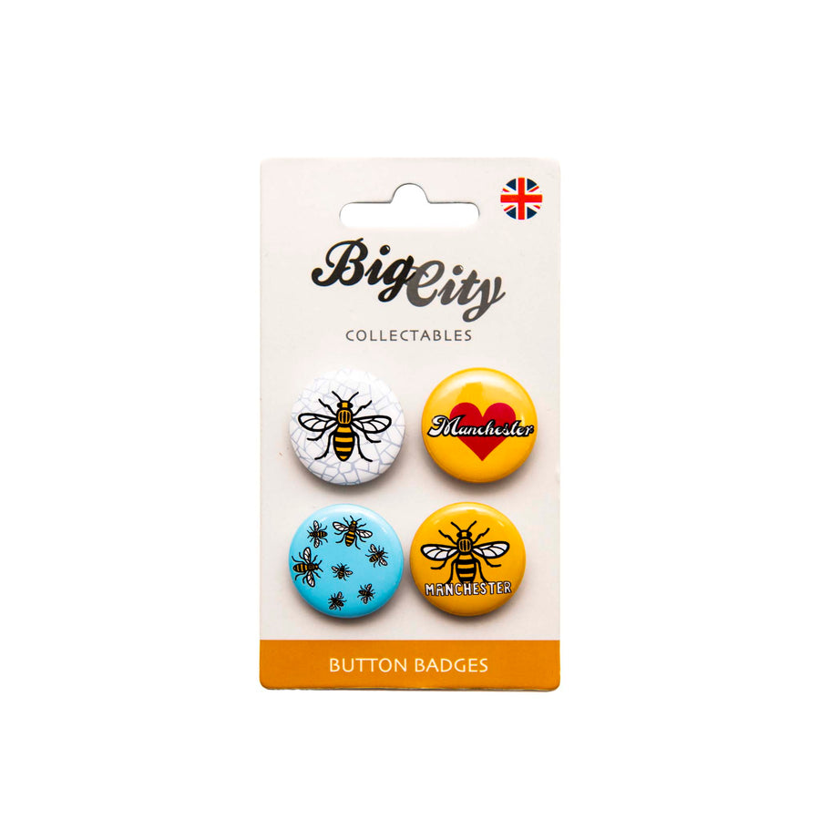 Manchester Bee Button Badge