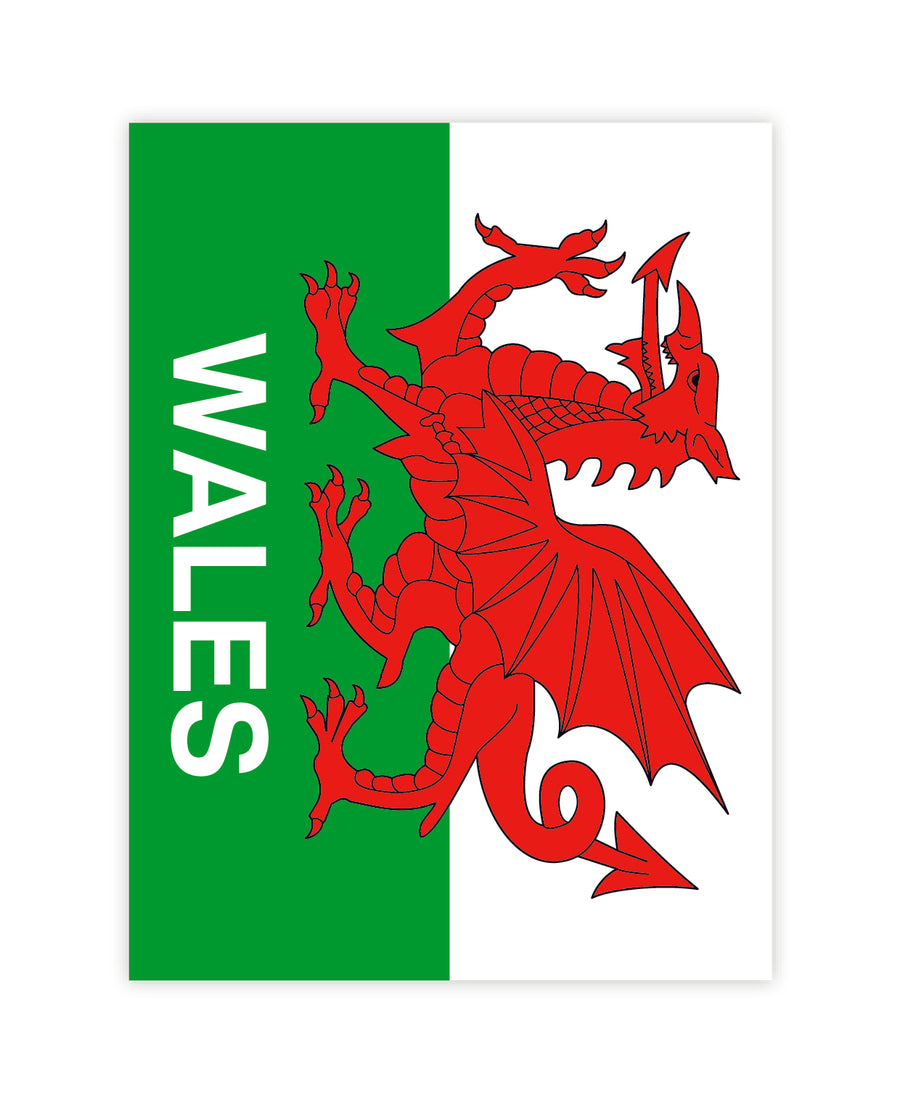 Wales Dragon Medium Oblong Sticker