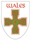 Wales White Celtic Cross Shield Sticker