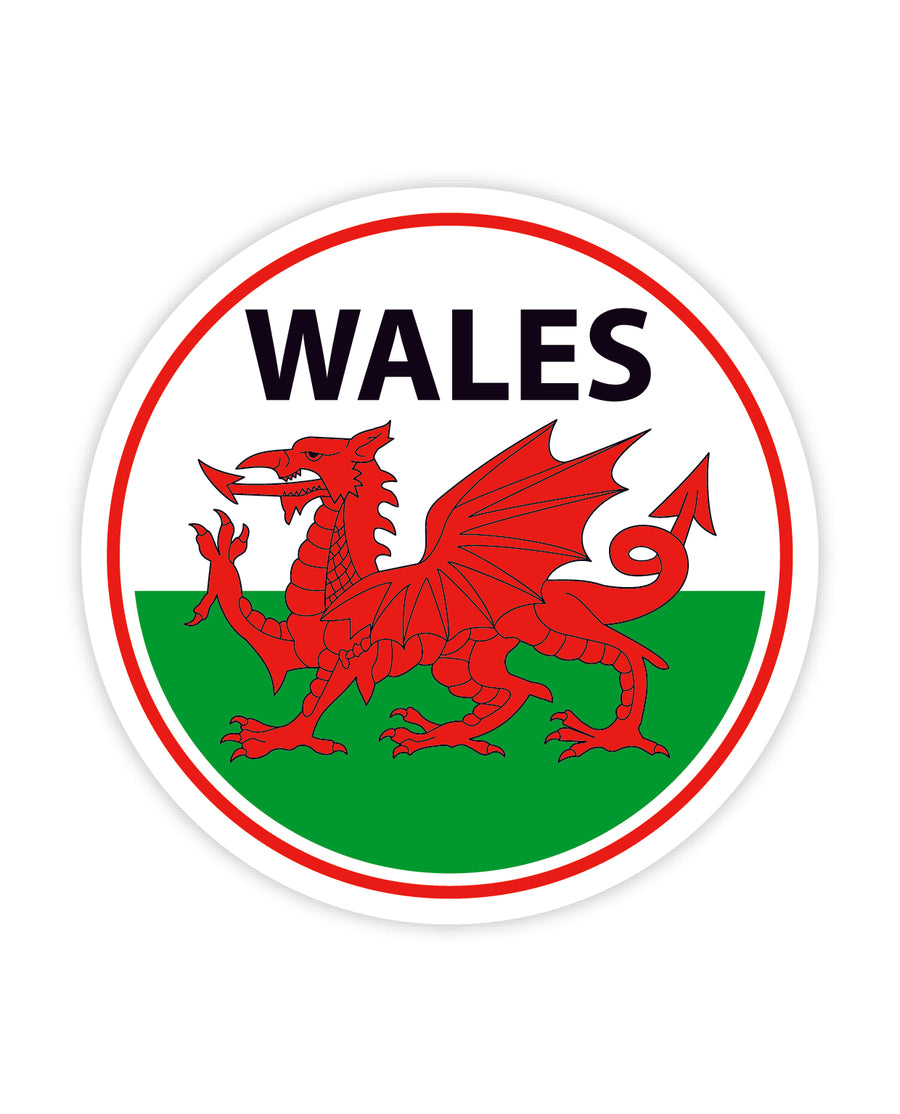 Wales Dragon Round Sticker