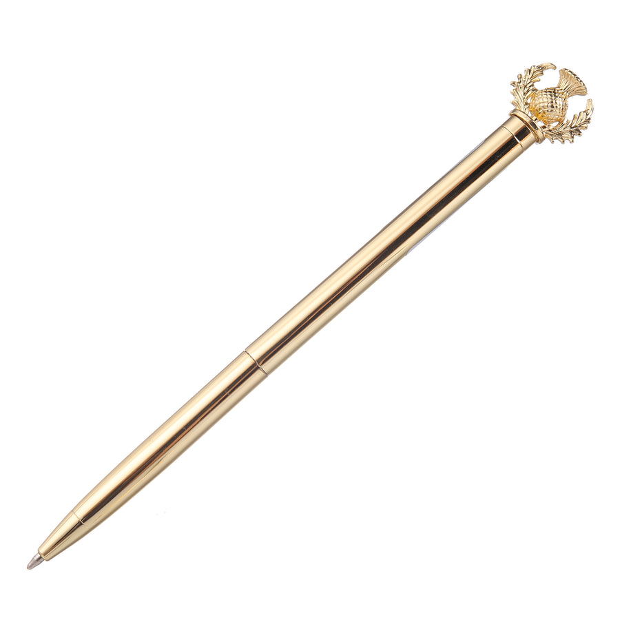 Scottish Thistle Pen | Gold/Silver Finish | Black Ink