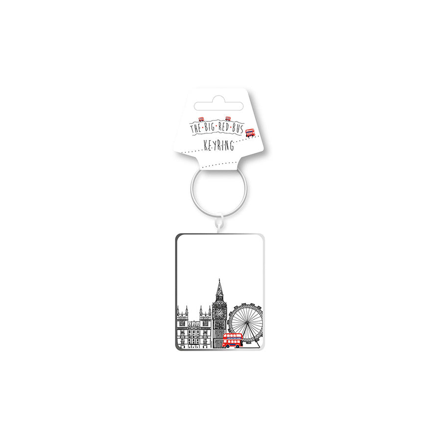 Big City London Skyline Icons Keyring | Double-Sided Design