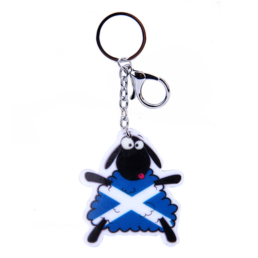 Dancing Sheep Acrylic Keyring - Saltire