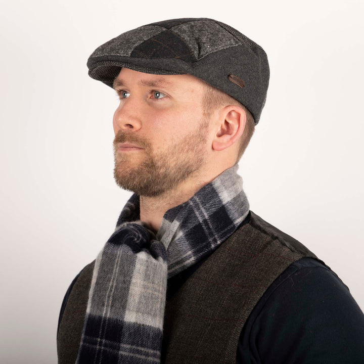 Tweed Patchwork Flat Cap