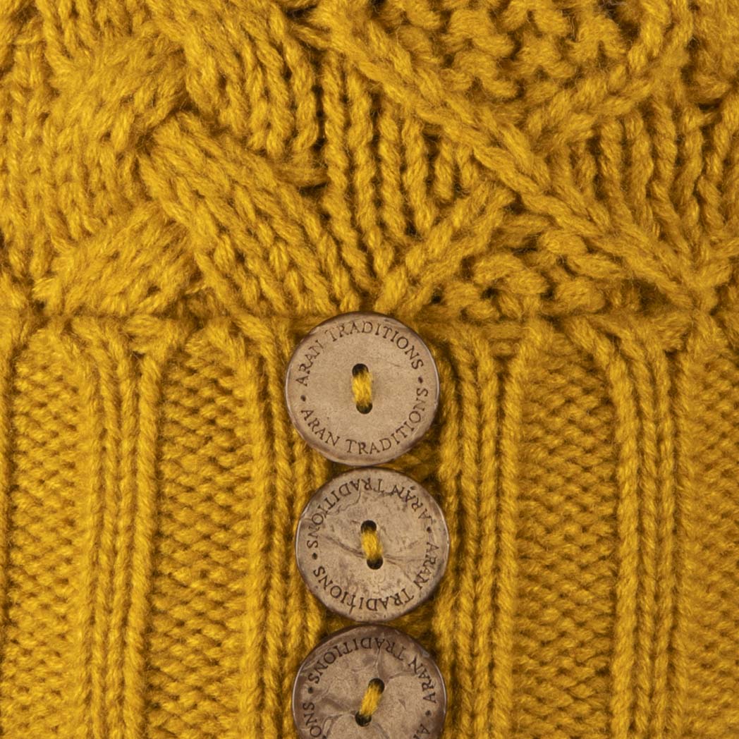 Shop the Stylish Aran Diamond Cable Button Hat | One Size