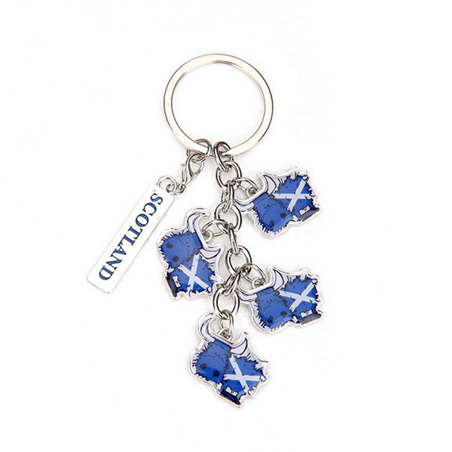 Highland Cow Saltire Key Ring